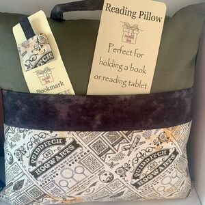 Handmade Quidditch Hogwarts Reading Pillow with Bookmark